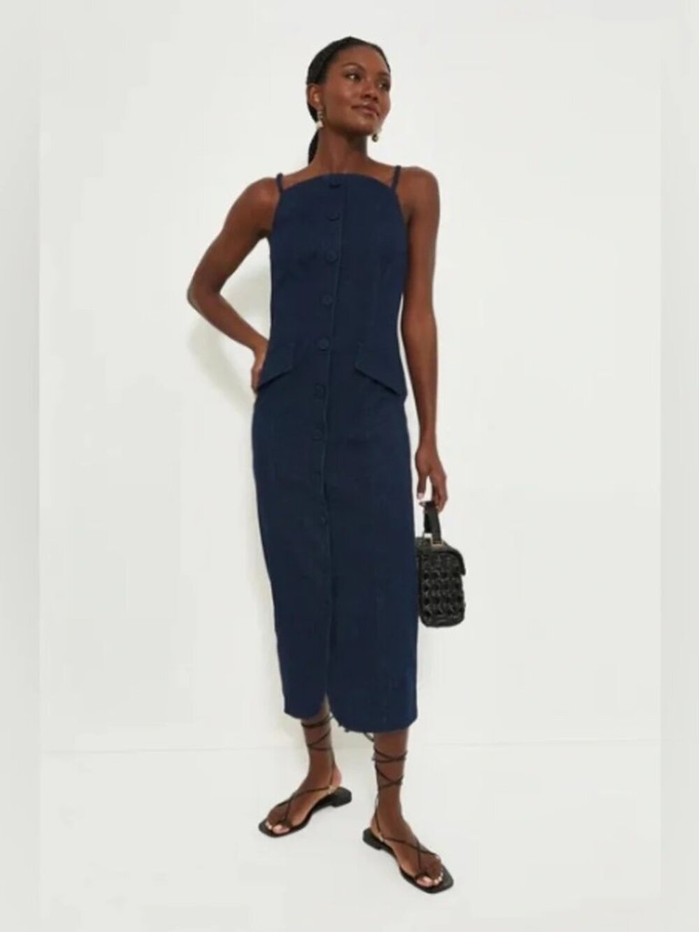 Tuckernuck Lilliana Denim Button Front Midi Dress